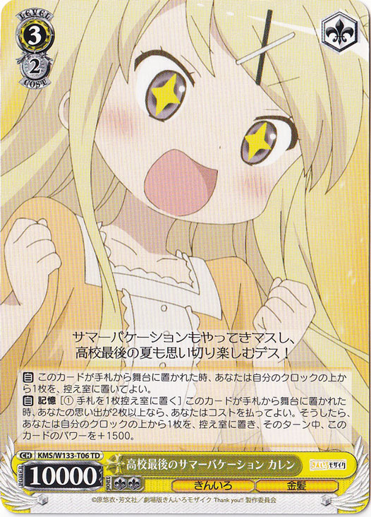 高校最後のサマーバケーション カレン 【KMS】 W133-T06 TD