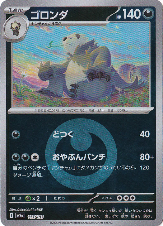 プレイ用】ゴロンダ（ミラー/エネルギーマーク柄） 113/193｜ポケモン