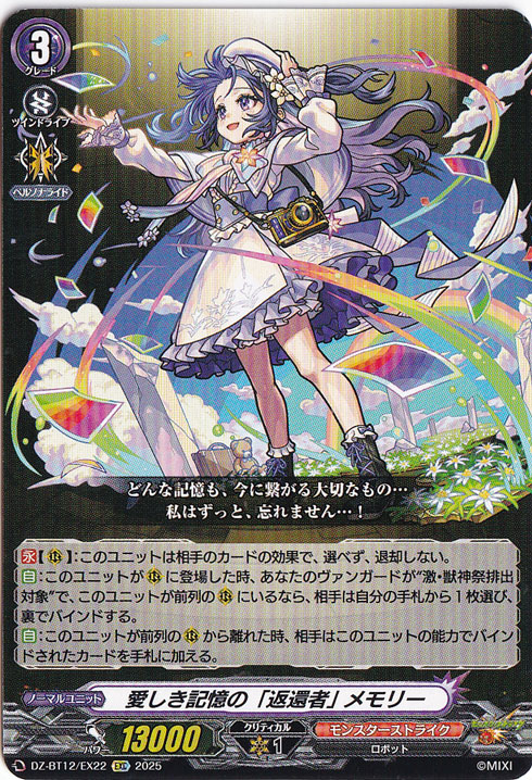 愛しき記憶の「返還者」 メモリー　DZ-BT12/EX22　EXC