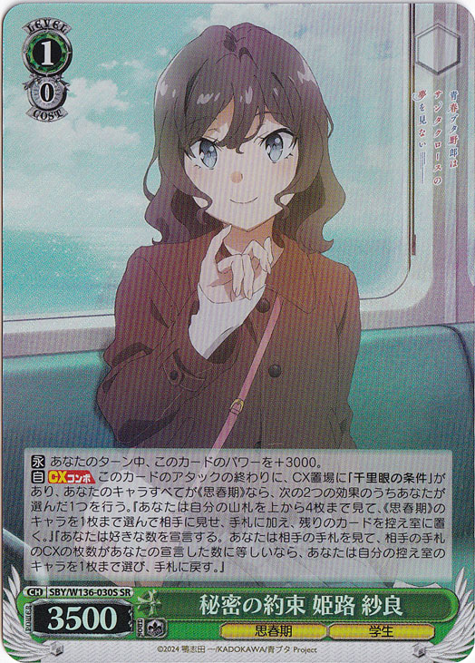 【プレイ用】秘密の約束 姫路 紗良 【SBY】 W136-030S SR