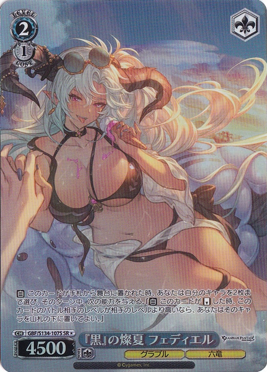 【プレイ用】『黒』の燦夏 フェディエル 【GBF】 S134-107S SR