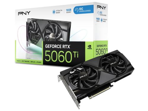 PNY GeForce RTX 5060 Ti 16GB Overclocked Dual Fan VCG5060T16DFXPB1-O [PCIExp 16GB] �¹�͢���� ��Ź��ǯ�ݾ�