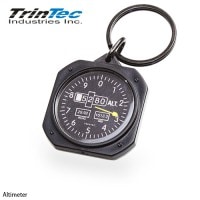 TrinTec キーチェーン 【トリンテック key chain】ミリタリー アウトドア インテリア 航空機 船舶 計器 ABS樹脂製 高度計 速度計 定針儀 人工水平儀