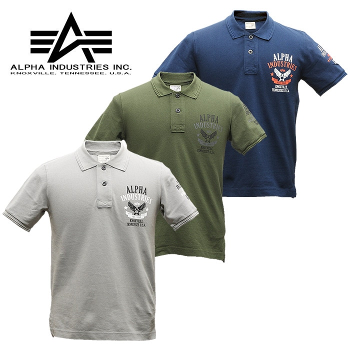 送料込★ALPHA INDUSTRIES★ Alpha 半袖Tシャツ Alpha Industries セール ALPHA アルファ 半袖ポロシャツ FLIGHT