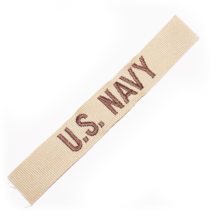 NAVY NAME TAPE BDU用 TAN<br>【刺繍ネームテープ アメリカ海軍用