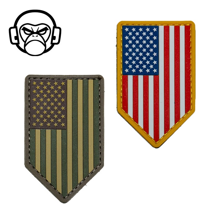 MSM US Flag Vertical Shield PVC Morale Patch<br>【MIL-SPEC MONKEY