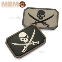 MSM  �ѥ��졼�� ������ �ѥå�<br>�ڥߥ륹�ڥå���󥭡� Pirate Skull PVC Patch�ۥ�� ��ǥ����� �ߥ꥿�꡼ �����ȥɥ� �����奢�� ���Х� �ѥå��ѥͥ� �Х��� �ġ���� ���ݡ��� ���塼�ƥ��� �������� ���������꡼ ���� ���� �����ץ� ��С� ��åڥ� �٥�