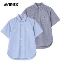 AVIREX BASIC CHAMBRAY S/S SLEEVE SHIRT<br>�ڥ�������å��� �١����å� �����֥졼 Ⱦµ����ġ�7833923003 ��� �ߥ꥿�꡼ �����ȥɥ� �����奢�� �����٥졼����� �١����å� ����åɥ��顼 ���ӥ�å��� Ⱦµ����� �֥롼 �ƥ���� S/S