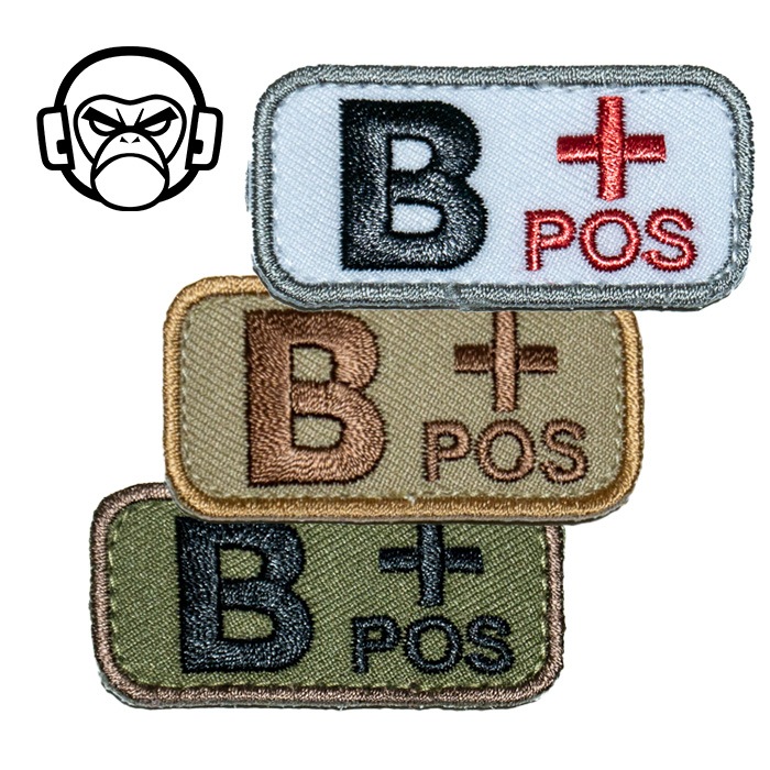 MIL-SPEC MONKEY Bloodtypes Patch B<br>�ڥߥ륹�ڥå�����󥭡� ��շ� �ѥå� B���ۥߥ꥿�꡼ ͢�� ���Х� ���Х��Х륲���� ��åڥ�