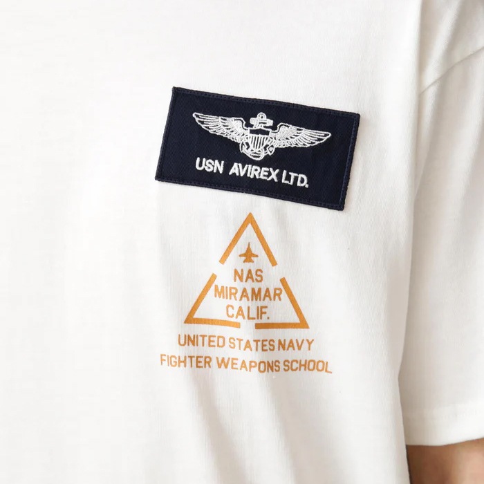 AVIREX TOP GUN PATCH & PRINT T-SHIRT<br>�ڥ�������å��� �ȥåץ��� �ѥå� �� �ץ��� T����ġ�7833934013 ��� ��ǥ����� �ߥ꥿�꡼ �����ȥɥ� �����奢�� T����� �ȥåץ��� ����åɥ��顼 ���롼�ͥå� ��åڥ� TOPGUN ���ӥ�å���