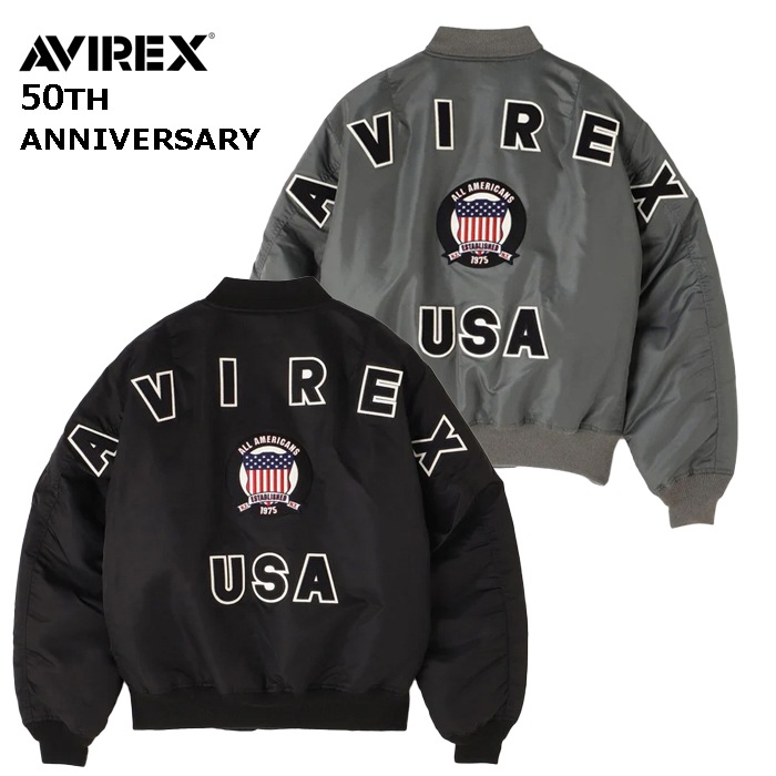 AVIREX 7835952019 50th AnniversaryMA-1 SIGNTATURE BIG LOGO<br>ڥӥå MA-1 ͥ㡼 ӥåۥ ߥ꥿꡼ 奢 ȥɥ Х ġ   ȥåץ Х ˥С꡼ ʻȤ 50ǯ MA-1