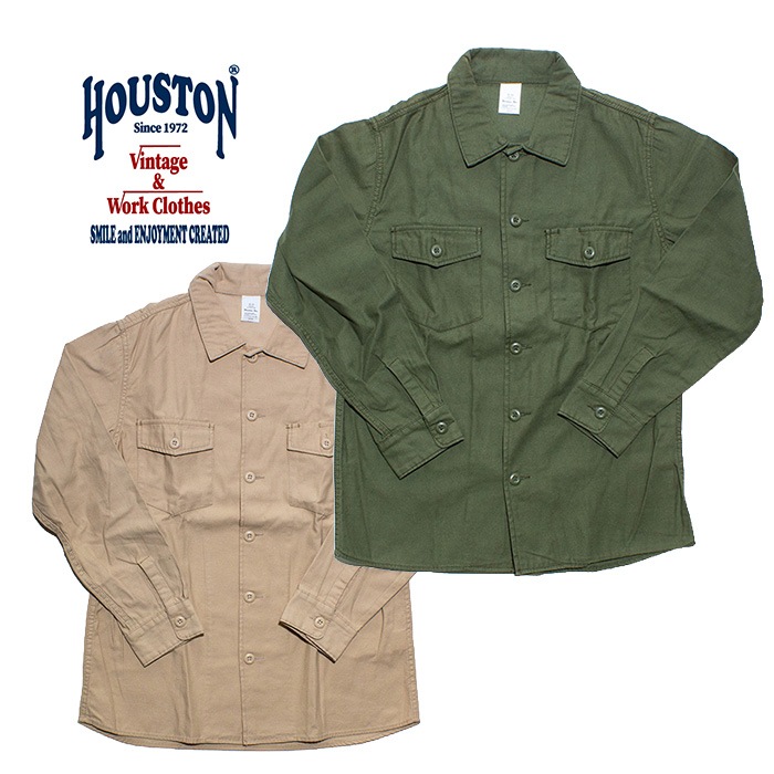 HOUSTON 40232 Military Shirts<br>�ڥҥ塼���ȥ� 40232 �ߥ꥿�꡼����ġۥߥ꥿�꡼ Ĺµ �ߥꥫ�� ���� �� ���åȥ� OD KHAKI ��������