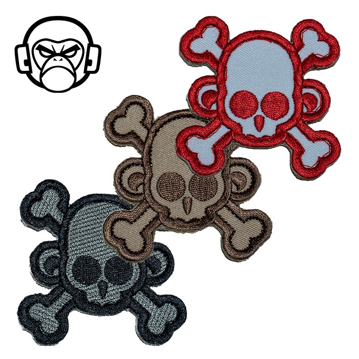 MSM Skullmonkey - Crossbones Patch<br>��MIL-SPEC MONKEY �������󥭡� �������ܡ��� �ѥå��ۥߥ꥿�꡼ ���Х��Х륲���� ��åڥ� �٥륯���դ�