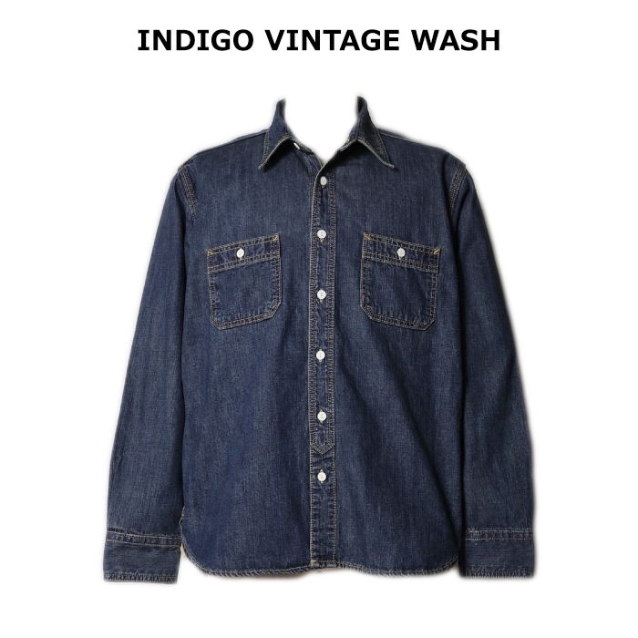 HOUSTON 40511 USA���åȥ�ǥ˥��������<br>�ڥҥ塼���ȥ� USA COTTON DENIM WORK SHIRT�ۥ�� ��ǥ����� �ߥ꥿�꡼ �����ȥɥ� �����奢�� �ǥ˥ॷ��� �������� ������ơ��� �ǥ��꡼�桼�� ���ʻȤ� Ĺµ USA���åȥ�
