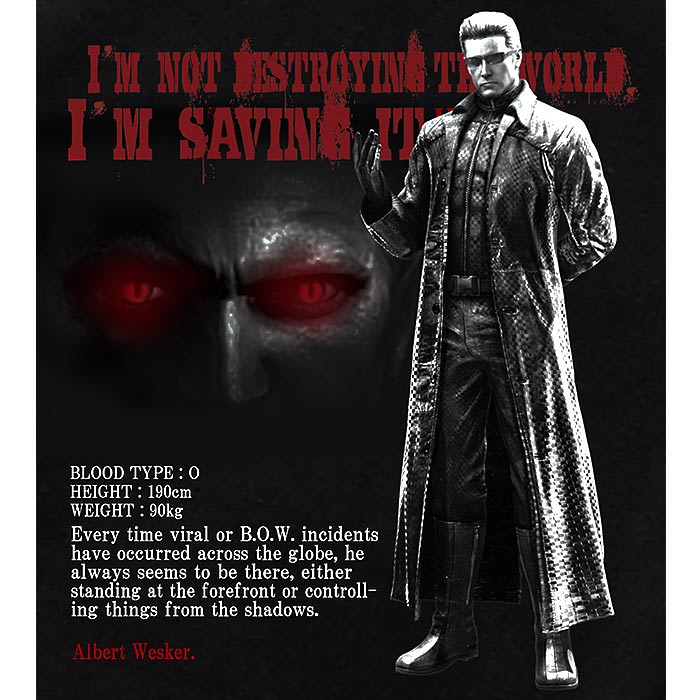 BIOHAZARD 5 ����С��ȡ����������� T�����<br>�ڥХ����ϥ����� 5 albert wesker Tee��resident evil �������� ���ץ��� ������ CAPCOM ���  ���롼�ͥå� ���åȥ� �ץ��� �ߥ꥿�꡼ �����奢�� ���Х� ����֥�� �ȥåץ� ����ʡ� ���ꥹ