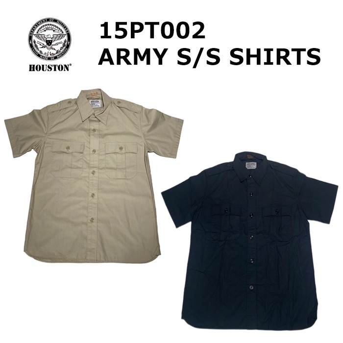 HOUSTON 15PT002 ARMY S/S SHIRT<br>�ڥҥ塼���ȥ� �����ߡ� Ⱦµ����ġ�<br>���  �ߥ꥿�꡼ �����ȥɥ� �����奢�� �ߥ꥿�꡼����� ���ݡ���å� Ⱦµ����� �ҥ塼���ȥ� ��ץꥫ ������