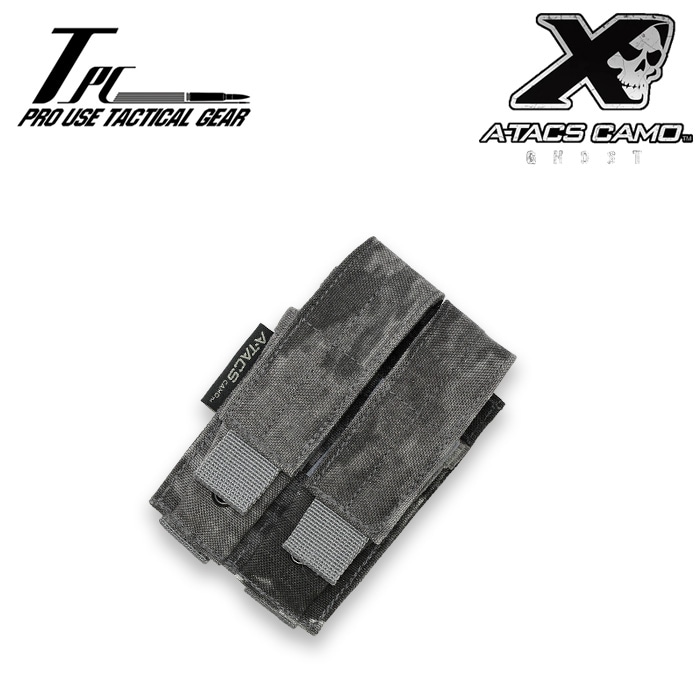 TP ���֥� �ԥ��ȥ�MAG�ݡ��� A-TACS GHOST<br>��tactical performance Double Pistol MAG Pouch�� ��� �ߥ꥿�꡼ ���Х� �����ȥɥ� �Х��� �ġ���� ��������� �ʥ����� �٥륯�� MOLLE OUTLET