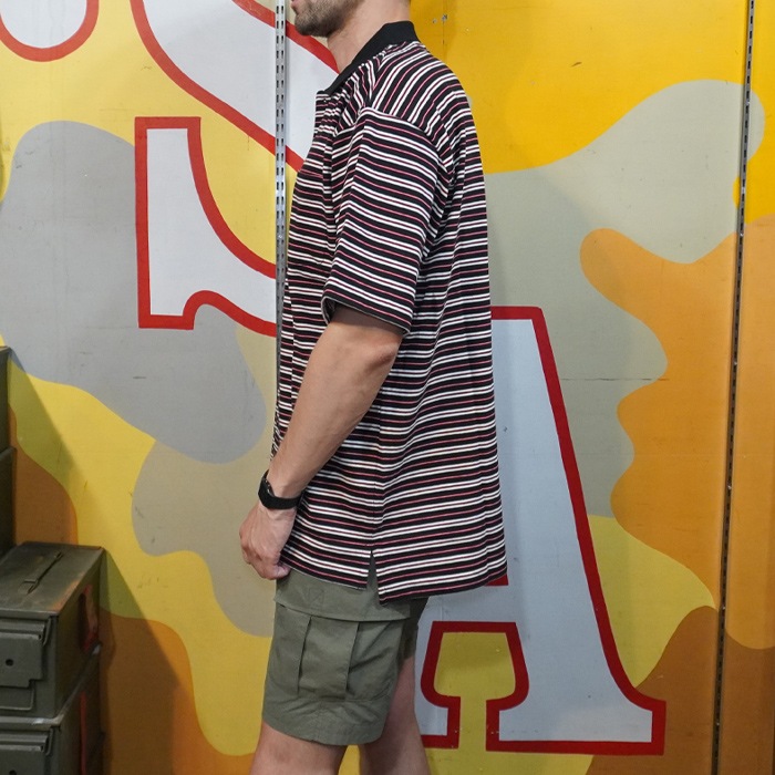 HOUSTON 22201 ޥܡȾµݥ<br>ڥҥ塼ȥ 22201 MULTI BORDER WIDE POLO S/Sۥ ǥ ߥ꥿꡼ ȥɥ 奢 ܡ ݥ ޥܡ 磻ɥ륨å