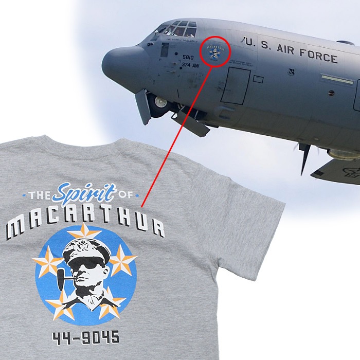 PHANTOM C130 �Ρ���������T�����<br>�ڥե���ȥ� C130 MacArthur Nose Art Tshirts�� ��� �����奢�� �ߥ꥿�꡼ T�����