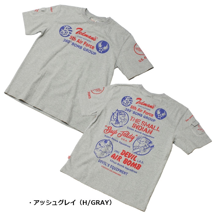 TEDMAN TDSS-471 5th�����ե����� T�����<br>�ڥƥåɥޥ� 5thAir Force Tee�ۥ�� �ߥ꥿�꡼ �����奢�� �����ȥɥ� ���ȥ꡼�� �����Х� Ⱦµ �ȥåץ� ����ʡ� ���åȥ� �Х��� �ġ���� ���ȥ��� ���� ���� ��å��� �ǥӥ� �ץ��� �ݥ��å� OUTLET