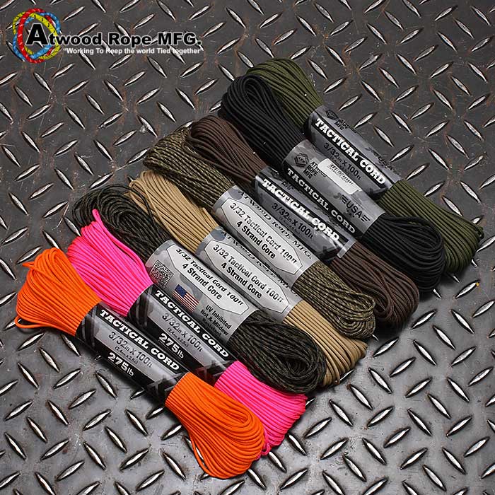 ATWOOD ROPE 4-STRAND 275 �ѥ饷�塼�ȥ�����<br>�ڥ��ȥ��å� ������ para cord�ۥߥ꥿�꡼ ���Х� �����ȥɥ� �����奢�� �Х��� �ġ���� ��������� �л� ������ DIY ����ե� �������� ���������꡼ �ʥ����� 2.4mm ����ꥫ�� �֥å��奯��ե� 100feet ��30m