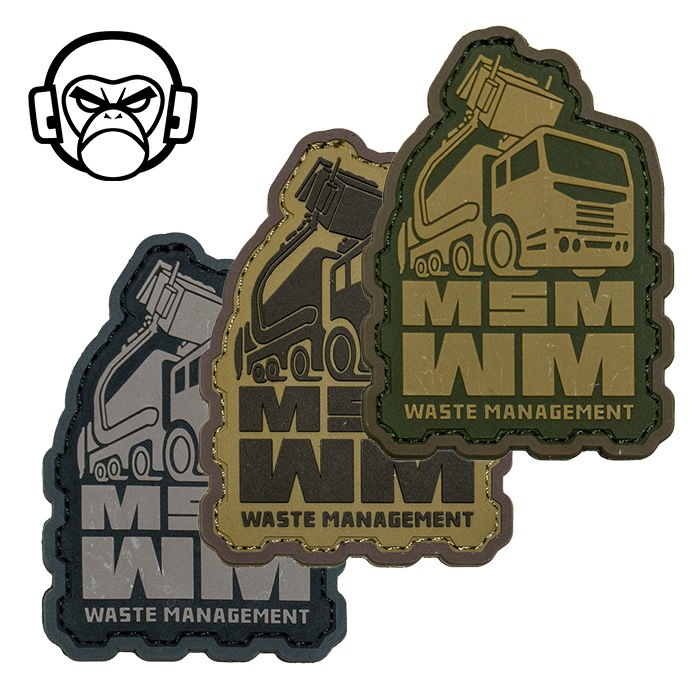 MSM Waste Management PVC Morale PATCH<br>��MIL-SPEC MONKEY �Ѵ�ʪ���� PVC ��顼�� �ѥå��� �ߥ륹�ڥå���󥭡� �ߥ꥿�꡼ �����ȥɥ� �����奢�� ���Х� �Х��� �ġ���� ��������� ��åڥ� �ѥå��ѥͥ� �٥륯�� ��± �Х����� ���� ���� �����ץ�