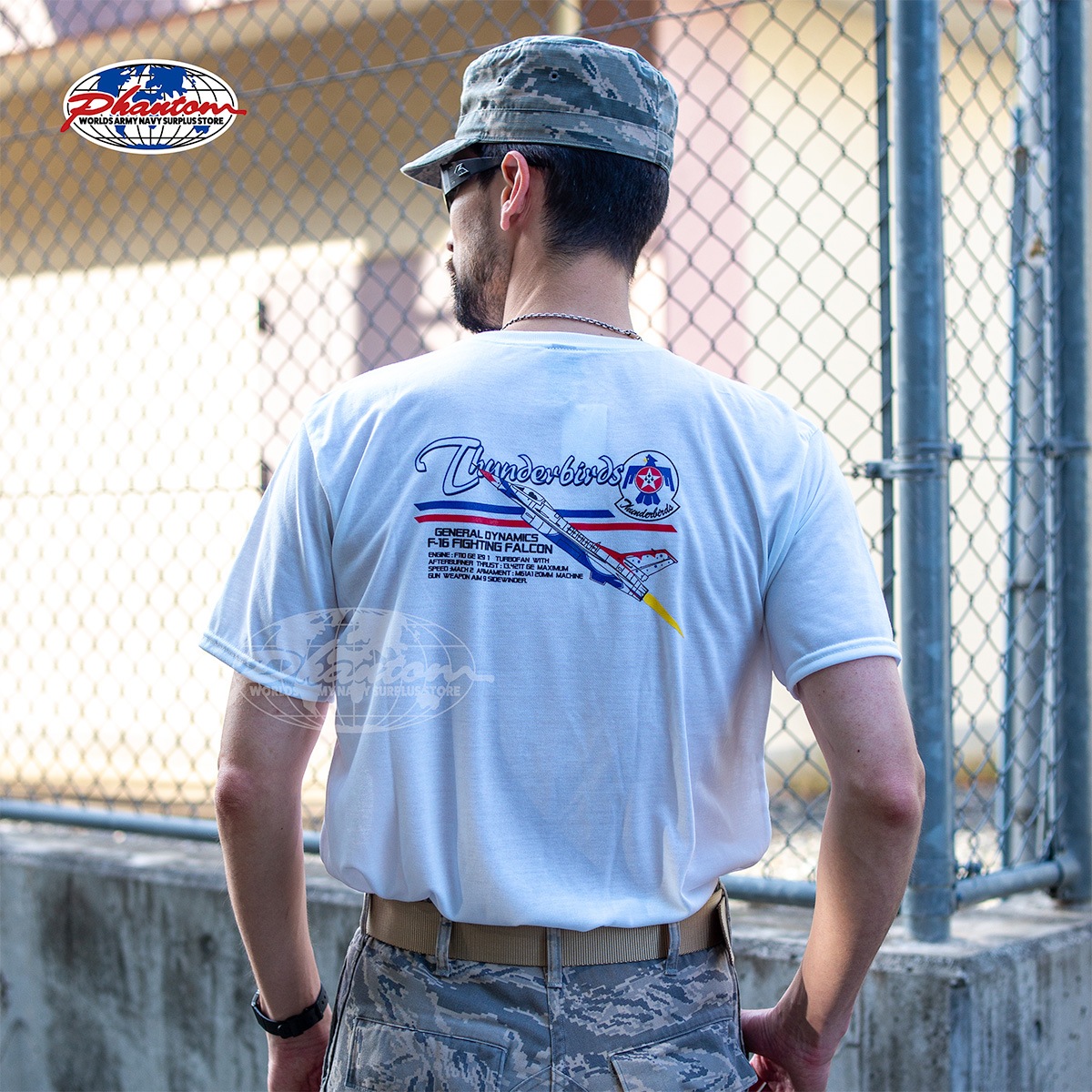 P/O F16 THUNDERBIRD Tee<br>�ڥե���ȥ� USAF F16 ��������С��� ®��T����ġۥ�� �ߥ꥿�꡼ �����ƥ����� ���Х� ������ �л� �Х��� �ġ���� ��������� �����奢�� �����ȥɥ� �Ʒ� �ü����� USAF F16