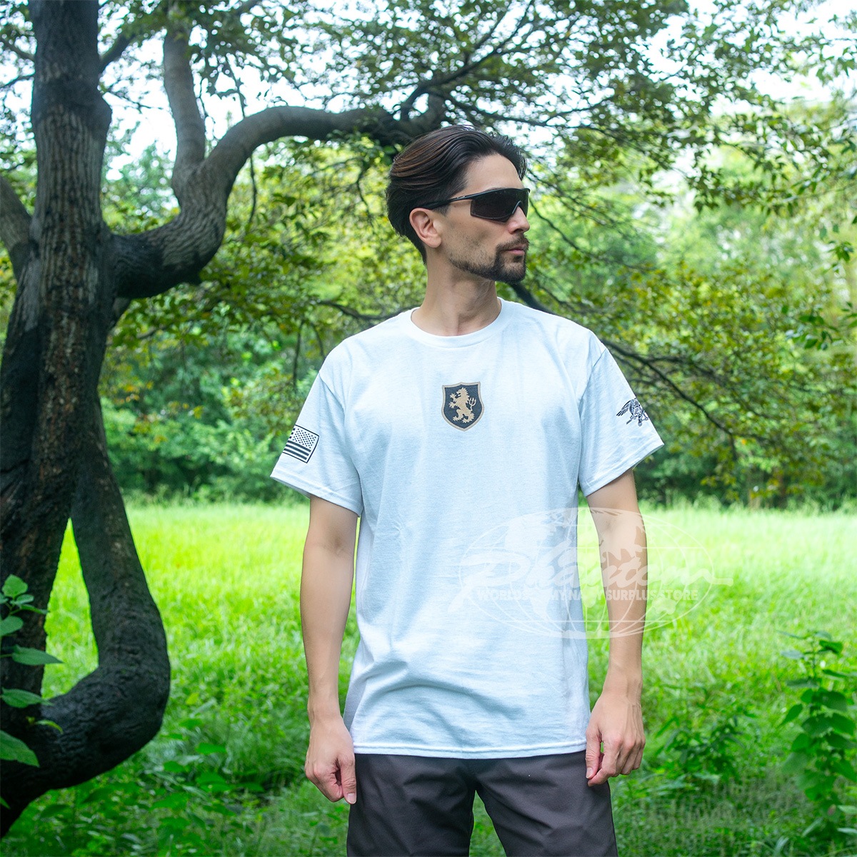 P/O SEALs GOLD LION Tee<br>�ڥե���ȥ� �Ƴ��������륺 ������ɥ饤���� ���T����ġۥǥ֥��� ��� �ߥ꥿�꡼ �����ƥ����� ���Х� ������ �����奢�� �����ȥɥ� �Ƴ��� �ü����� NAVY SEALS �ͥ��ӡ� �����륺