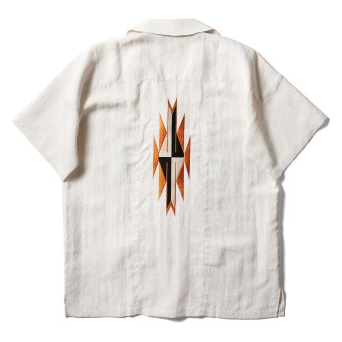 HOUSTON 41331 LINEN CHIMAYO S/S SHIRT<br>�ڥҥ塼���ȥ� ��ͥ���ޥ�Ⱦµ����ġۥ�� ��ǥ����� �ߥ꥿�꡼ �����ȥɥ� �����奢��ɽ������ ���ޥ��� ������ �ǥ��꡼�桼�� ���ʻȤ� Ⱦµ �ץ��ȥ���� �����������å� �����ץ󥫥顼�����