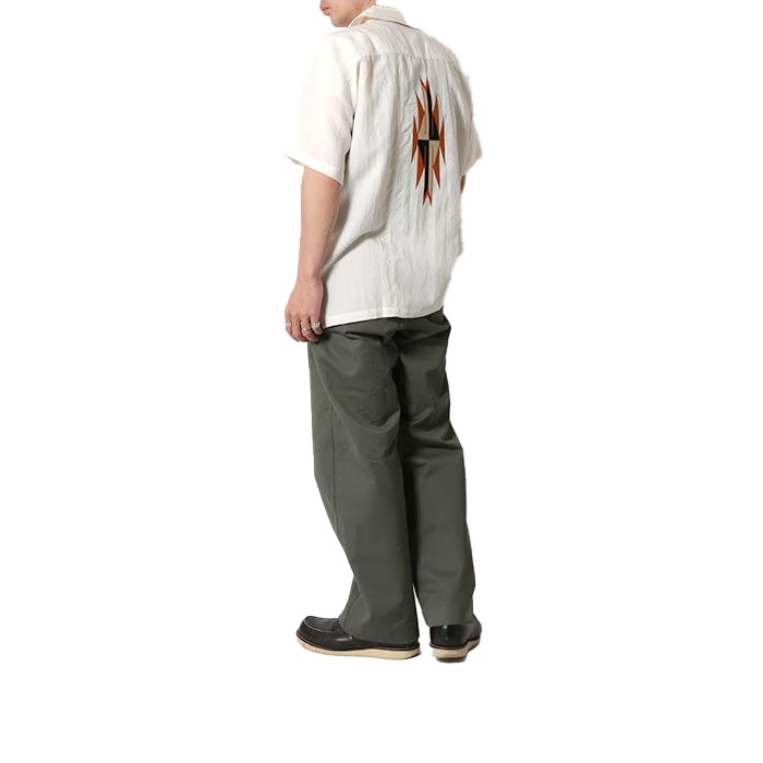 HOUSTON 41331 LINEN CHIMAYO S/S SHIRT<br>�ڥҥ塼���ȥ� ��ͥ���ޥ�Ⱦµ����ġۥ�� ��ǥ����� �ߥ꥿�꡼ �����ȥɥ� �����奢��ɽ������ ���ޥ��� ������ �ǥ��꡼�桼�� ���ʻȤ� Ⱦµ �ץ��ȥ���� �����������å� �����ץ󥫥顼�����