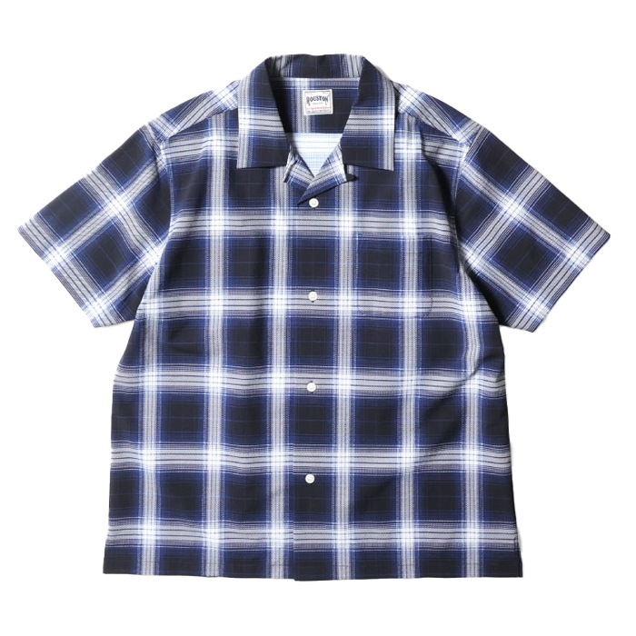 HOUSTON 41314 VENT NYLON RIP OPEN COLLAR SHIRT(OMBRE CHECK)<br>�ڥҥ塼���ȥ� ������ȥʥ������åץ����ץ󥫥顼Ⱦµ����ġۥ�� ��ǥ����� �ߥ꥿�꡼ �����ȥɥ� �����奢�� �����å������ ����֥쥷��� ������ �ǥ��꡼�桼�� ���ʻȤ� Ⱦµ �����������å�