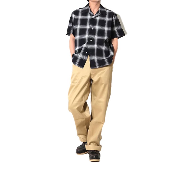 HOUSTON 41314 VENT NYLON RIP OPEN COLLAR SHIRT(OMBRE CHECK)<br>�ڥҥ塼���ȥ� ������ȥʥ������åץ����ץ󥫥顼Ⱦµ����ġۥ�� ��ǥ����� �ߥ꥿�꡼ �����ȥɥ� �����奢�� �����å������ ����֥쥷��� ������ �ǥ��꡼�桼�� ���ʻȤ� Ⱦµ �����������å�