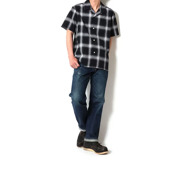 HOUSTON 41314 VENT NYLON RIP OPEN COLLAR SHIRT(OMBRE CHECK)<br>�ڥҥ塼���ȥ� ������ȥʥ������åץ����ץ󥫥顼Ⱦµ����ġۥ�� ��ǥ����� �ߥ꥿�꡼ �����ȥɥ� �����奢�� �����å������ ����֥쥷��� ������ �ǥ��꡼�桼�� ���ʻȤ� Ⱦµ �����������å�