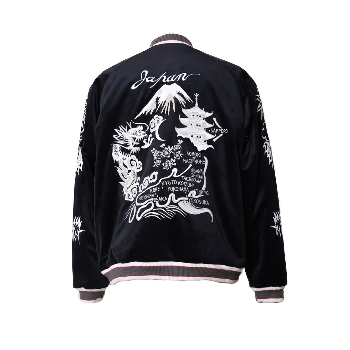 HOUSTON 51618 VELVETEEN SOUVENIR JACKET (MAP) <br>�ڥҥ塼���ȥ� ���������٥˥����㥱�å� �ޥå����ۥ�� �����奢�� �����ߡ� �����٥˥� ���� �����Ͽ� �� �� ζ