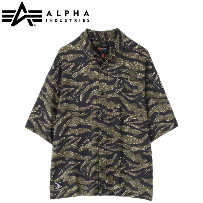 ALPHA SS CAMO RELAXED CAMP SHIRT 7976123001 <br>�ڥ���ե� ���硼�ȥ��꡼�� ���å��� �����ץ���ġۥ�� �ߥ꥿�꡼ �����奢�� �����ȥɥ� ���ȥ꡼�� �Х��� �ġ����   �ʥ����� �ݥꥨ���ƥ� 