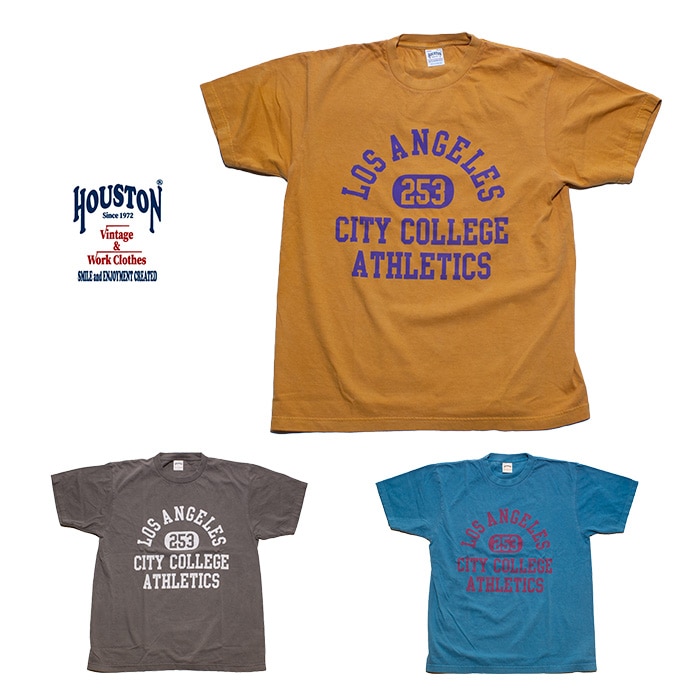 HOUSTON 22307 PIGMENT PRINT S/S TEE<br>�ڥҥ塼���ȥ� 22307 �ԥ����� Ⱦµ�ԥ���ġ�<br>��� ��ǥ����� �ߥ꥿�꡼ �����ȥɥ� �����奢�� T����� LOS ANGELES �ԥ����� 5.6���� ���åȥ�100�� ������ơ����ù�