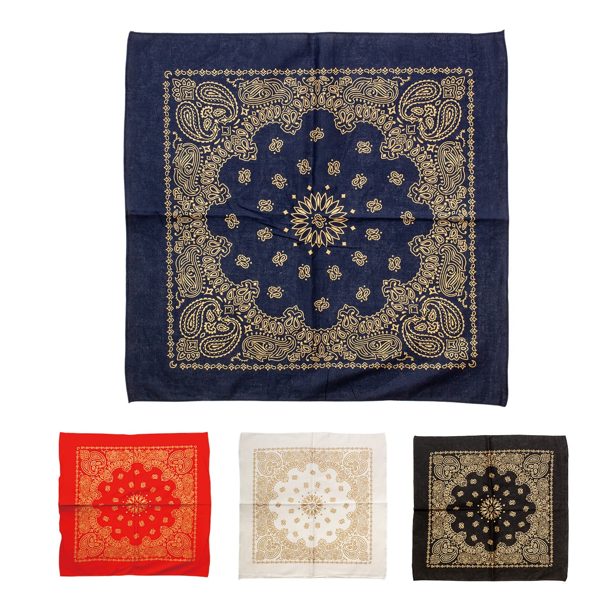 THE BANDANNA COMPANY METALLIC PAISELE BANDANNAS �ڥХ���ʥ���ѥˡ� �᥿��å�  �ڥ����꡼ �Х���ʡۥߥ꥿�꡼ �����奢�� �����ȥɥ� ���Х��Х륲���� ���Х� �ϥ󥫥� �Х���� �ڥ����꡼�� �᥿��å�