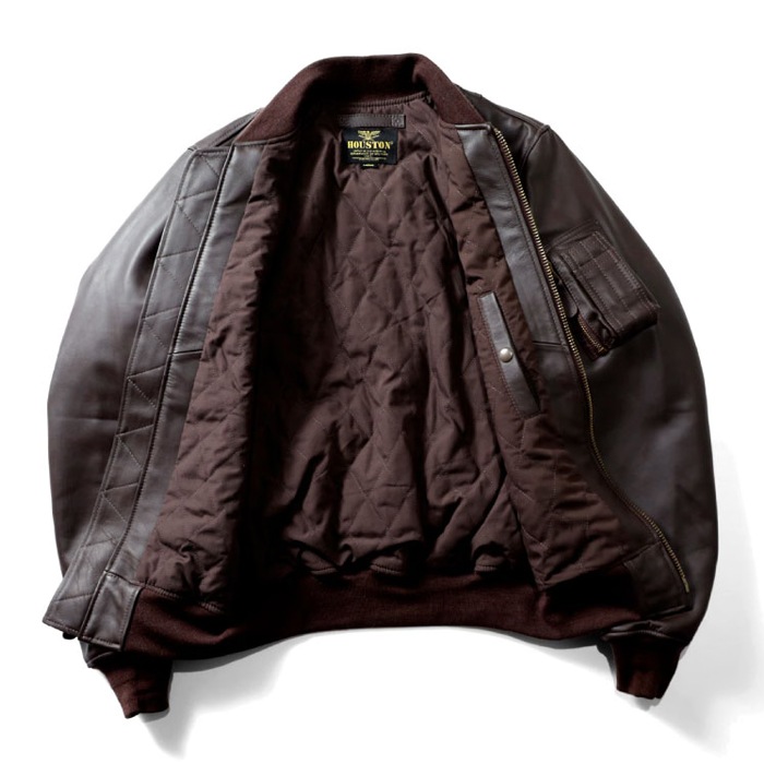 HOUSTON 8191 SHEEP LEATHER MA-1 FLIGHT JACKET<br>�ڥҥ塼���ȥ� 8191 �����ץ쥶��MA-1�ե饤�ȥ��㥱�åȥ��㥱�åȡۥ�� �����奢�� �����ߡ� MA-1 �쥶�� LEATHER 8191 �����ץ쥶�� �ӳ� �ե饤�ȥ��㥱�å� IEDAL