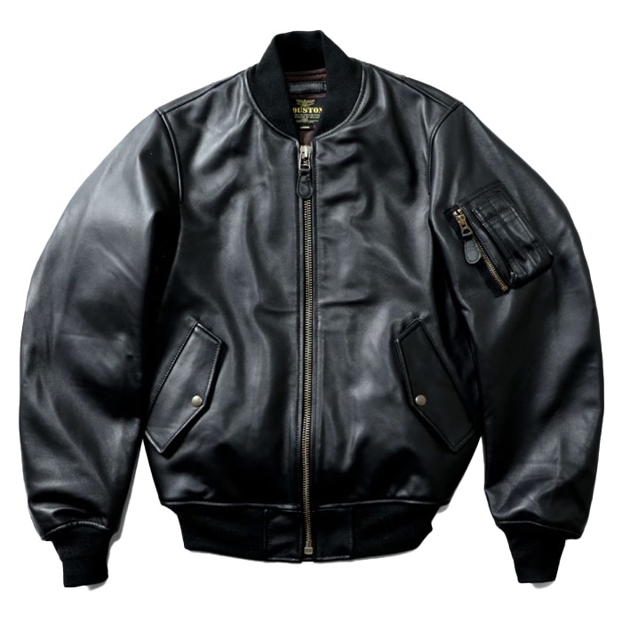 HOUSTON 8191 SHEEP LEATHER MA-1 FLIGHT JACKET<br>�ڥҥ塼���ȥ� 8191 �����ץ쥶��MA-1�ե饤�ȥ��㥱�åȥ��㥱�åȡۥ�� �����奢�� �����ߡ� MA-1 �쥶�� LEATHER 8191 �����ץ쥶�� �ӳ� �ե饤�ȥ��㥱�å� IEDAL