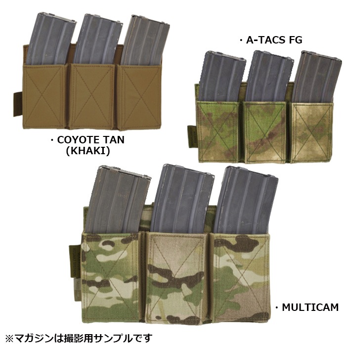Warrior Assault Systems �ȥ�ץ� ���饹�ƥ��å� �ޥ��ݡ���<br>�ڥ������ꥢ��������ȥ����ƥ� Triple Elastic Mag Pouch�ۥߥ꥿�꡼ ��� �ʥ����� ���� MOLLE �����ȥɥ� �º� ���� ���Х� �ޥ�����ݡ��� ���� M4 AK OUTLET SALE