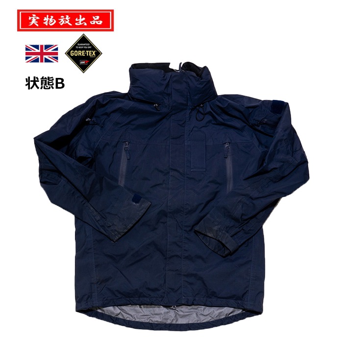 【Sサイズ新品タグ付き】イギリス軍GOREレインパーカ NAVY 実物放出品】British Military ROYAL NAVY GORE-TEX HOODIE USED状態B