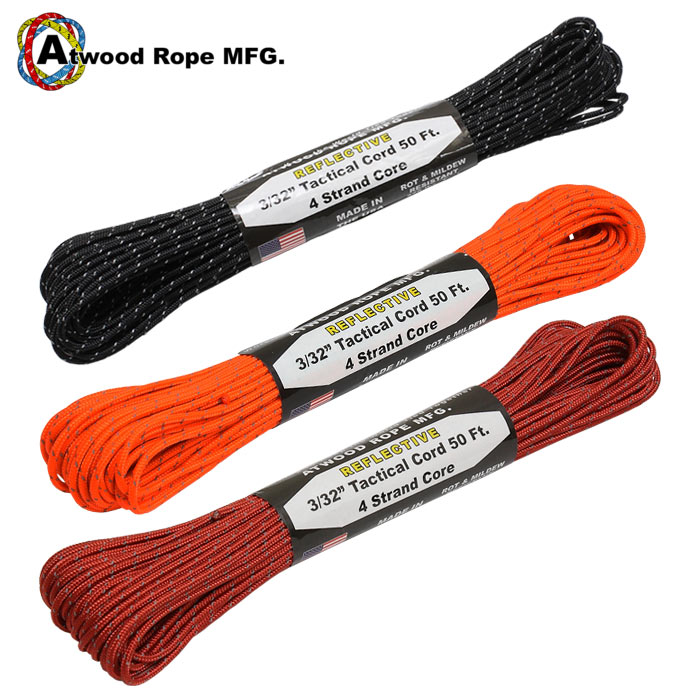 ATWOOD ROPE 4-STRAND 275 REFLECTIVE TACTICAL CORD <br>ڥȥå  ե쥯ƥ ƥ ɡۥߥ꥿꡼ ȥɥ  ХХ륲 ƥ ٰ 2.4mm ꥫ֥å奯ե ޥƥ꡼