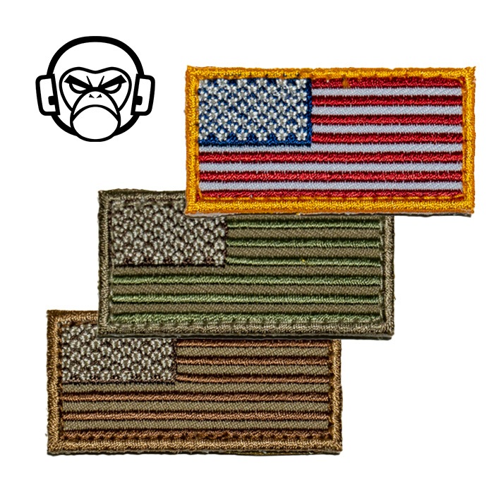 MIL-SPEC MONKEY US Flag Mini Patch<br>�ڥߥ륹�ڥå�����󥭡� US�ե�å� �ߥ� �ѥå��ۥߥ꥿�꡼ ����� ���Х� ���Х��Х륲���� ��åڥ�