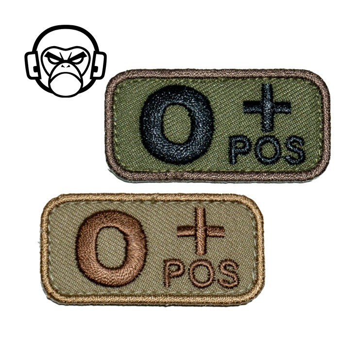 MIL-SPEC MONKEY Bloodtypes Patch O<br>�ڥߥ륹�ڥå�����󥭡� ��շ� �ѥå� O���ۥߥ꥿�꡼ ͢�� ���Х� ���Х��Х륲���� ��åڥ�