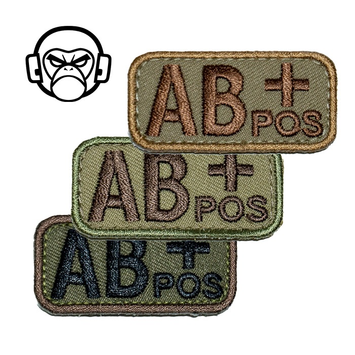 MIL-SPEC MONKEY Bloodtypes Patch AB<br>�ڥߥ륹�ڥå�����󥭡� ��շ� �ѥå� AB���ۥߥ꥿�꡼ ͢�� ���Х� ���Х��Х륲���� ��åڥ�