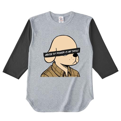 「藤田 智夫|目隠し」7分袖ベースボールシャツ