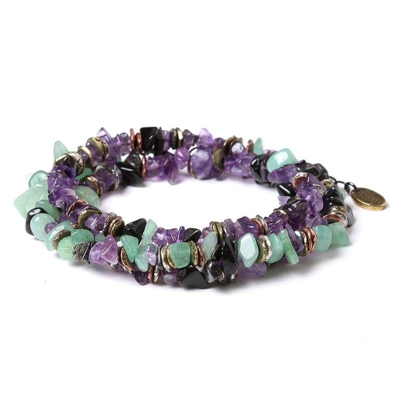 Pebble ＆ Metal Chip's Beads Cord (VIVIFY) (パープル（初号機）)