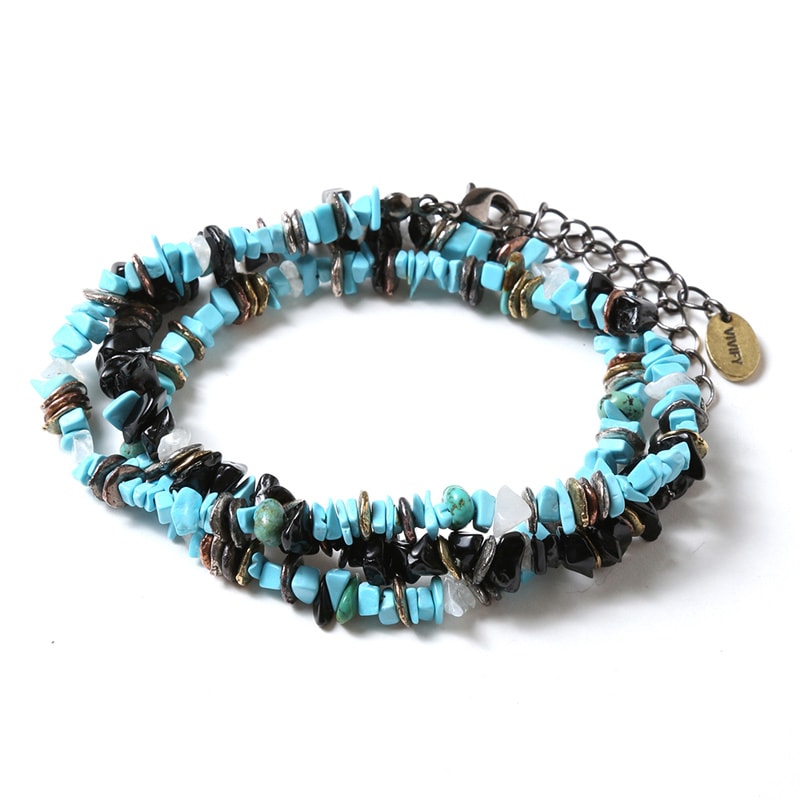 Pebble ＆ Metal Chip's Beads Cord (VIVIFY) (ターコイズブルー（アヤナミレイ(仮称)）)