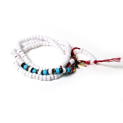 EVANGELION Hemp Code & Beads Bracelet/Necklace (VIVIFY) (ホワイト(レイ))