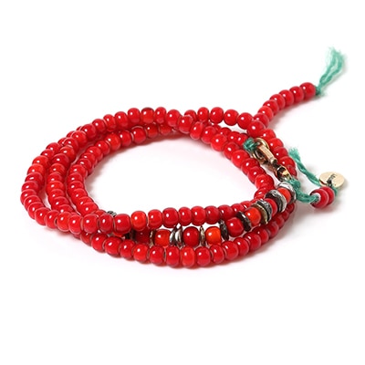 EVANGELION Hemp Code & Beads Bracelet/Necklace (VIVIFY) (レッド(アスカ))